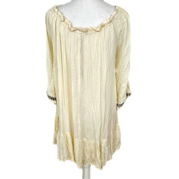 NWT RAGA Antalya Blouse Sugar Cookie Tunic Boho Flowy Tassels Festival Oversized - Picture 4 of 11